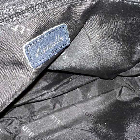 Aurielle Navy Leather Shoulder Bag With Zip Exterior Pocket & Soft Handle - Picture 4 of 5